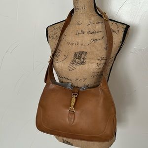 GUCCI Jackie Purse Leather Good Vintage Condition W Extension Strap